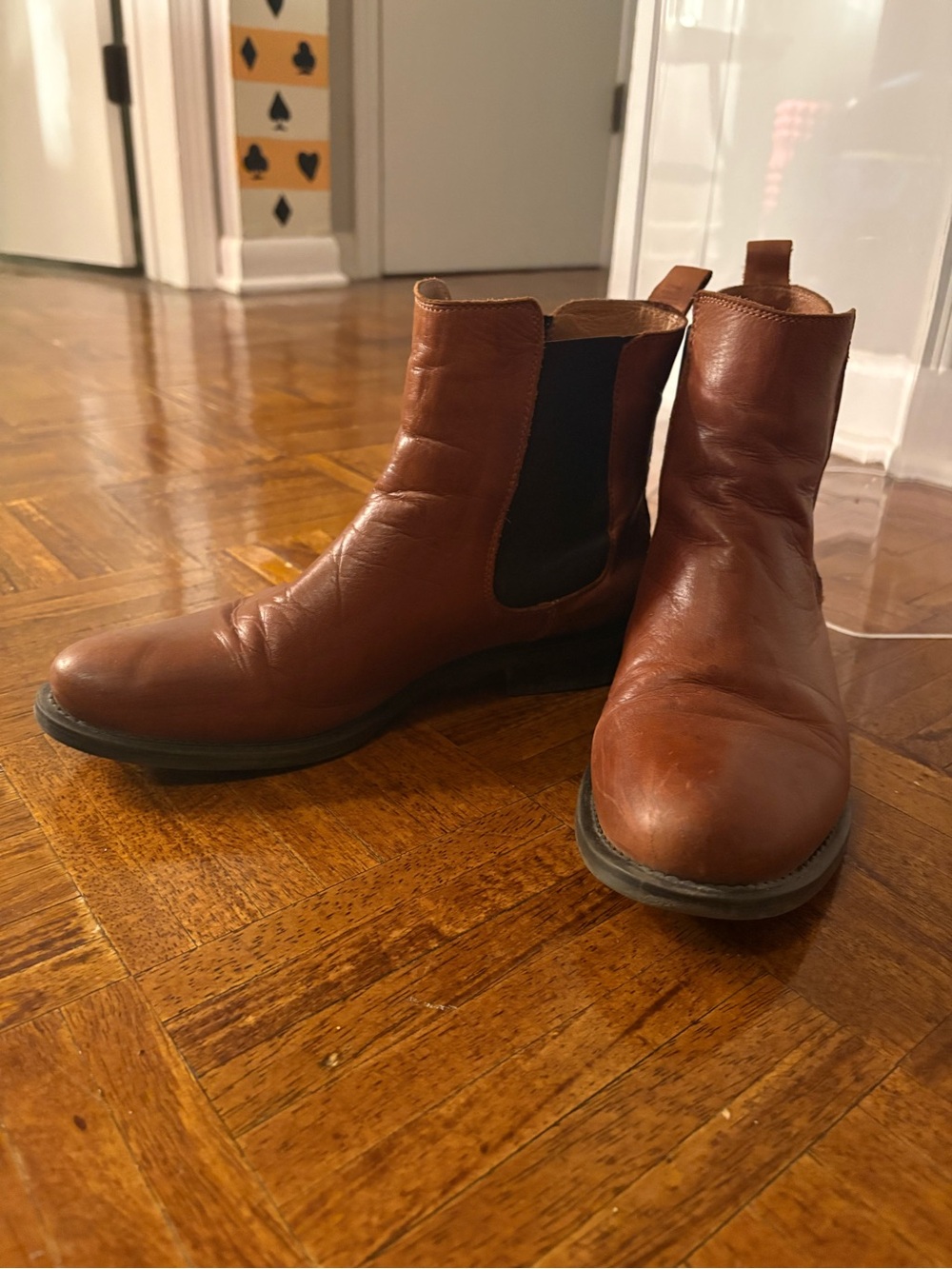 Brown leather made in Portugal Chelsea boot size 9